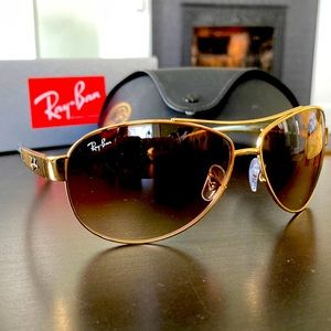 Ray-Ban Arista and Brown Gradient Aviator Womens Sunglasses New In Box
